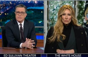‘Melania’ de Colbert diz à apresentadora que adora o Natal da mesma forma que ama Trump: ‘Uma vez por ano’ | Vídeo 'Melania' de Colbert diz à apresentadora que adora o Natal da mesma forma que ama Trump: 'Uma vez por ano' | Vídeo