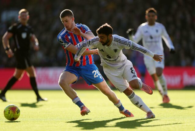 Infográfico das estatísticas da partida de Adam Wharton x Manchester United.