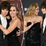 Miley Cyrus espalha rumores de noivado durante noite de encontro no tapete vermelho com Maxx Morando