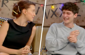 Millie Bobby Brown diz à co-estrela de ‘Stranger Things’ seu novo nome. Termina em histeria Millie Bobby Brown diz à co-estrela de 'Stranger Things' seu novo nome. Termina em histeria