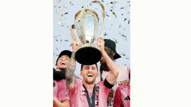 `Momento que eu estava esperando`: Messi na conquista do título `Momento que eu estava esperando`: Messi na conquista do título do Inter Miami