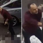 A polícia disse que o homem agarrou o menino de 10 anos e bateu a cabeça no para-brisa de um carro após uma batida.