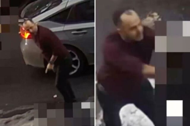 A polícia disse que o homem agarrou o menino de 10 anos e bateu a cabeça no para-brisa de um carro após uma batida. 