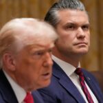 O cartão com o nome de Hegseth para a reunião de gabinete foi escrito incorretamente.