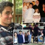 Rob Reiner com Michele, Romy e Nick e Jake posando para uma foto de formatura.