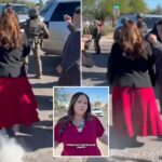 O DHS dispara de volta depois que a deputada democrata Adelita Grijalva afirma que foi 'deixada de lado e pulverizada com spray de pimenta' durante o ataque do ICE