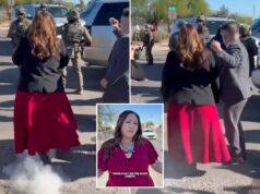 O DHS dispara de volta depois que a deputada democrata Adelita Grijalva afirma que foi ‘deixada de lado e pulverizada com spray de pimenta’ durante o ataque do ICE O DHS dispara de volta depois que a deputada democrata Adelita Grijalva afirma que foi 'deixada de lado e pulverizada com spray de pimenta' durante o ataque do ICE