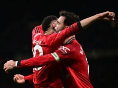 O Man Utd pode agora contratar um jogador que já trabalha de forma brilhante ao lado de Bruno Fernandes O técnico Ruben Amorim chega antes da partida da Premier League entre Crystal Palace e Manchester United, no Selhurst Park, em 2025, em Londres, Inglaterra.