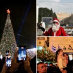 O Natal regressa a Belém com cerimónia de iluminação das árvores – pela primeira vez desde o início da guerra em Gaza