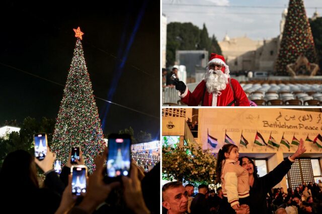 O Natal regressa a Belém com cerimónia de iluminação das O Natal regressa a Belém com cerimónia de iluminação das árvores – pela primeira vez desde o início da guerra em Gaza