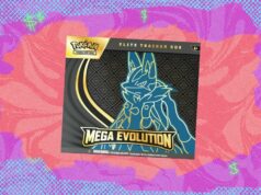 O Pokémon TCG: Mega Evolution Mega Lucario Elite Trainer Box está próximo do valor de mercado na Amazon O Pokémon TCG: Mega Evolution Mega Lucario Elite Trainer Box está próximo do valor de mercado na Amazon