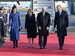 O Príncipe e a Princesa de Gales dão as boas-vindas ao Presidente Steinmeier e sua esposa no início da primeira visita de estado alemã em 27 anos O Príncipe e a Princesa de Gales dão as boas-vindas ao Presidente Steinmeier e sua esposa no início da primeira visita de estado alemã em 27 anos