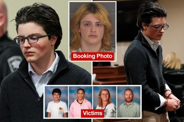 O atirador acusado de escola secundária da Geórgia, Colt Gray, mostra uma aparência drasticamente diferente na audiência
