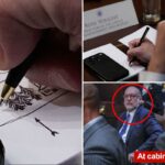 Susie Wiles em reunião de gabinete na Casa Branca.