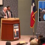 Homan estava falando sobre operações de fiscalização da imigração quando um participante do evento gritou