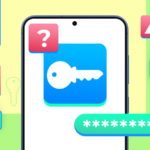 Logotipo do Proton Pass cercado por chaves digitais coloridas e símbolos de senha, e o Google Password Manager riscado.