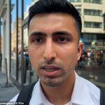 O segurança herói Abdullah Tanoli, 30, que salvou uma garota depois que ela foi esfaqueada repetidamente por um homem com faca solitário em Leicester Square no ano passado