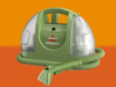 O limpador multifuncional Bissell Little Green ainda está com o preço da Black Friday Limpador portátil multifuncional para carpetes e estofados BISSELL Little Green