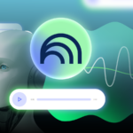 Uma mesa com laptop e outros itens de escritório, com o logotipo NotebookLM no centro.