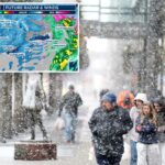 O perigoso clima de inverno pode se tornar um 'ciclone-bomba' sobre os Grandes Lagos - já que 300K já perderam energia