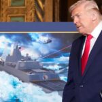 O presidente Donald Trump na semana passada depois de anunciar uma nova classe de navio de guerra – com o seu próprio nome.