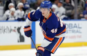 O que pode determinar se Matthew Schaefer dos Islanders fará parte da equipe do Canadá nas Olimpíadas Matthew Schaeffer patina no gelo durante a vitória dos Islanders por 2 a 1 em casa sobre o Lightning em 2 de dezembro de 2025.