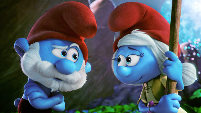 A still image from "Smurfs: The Lost Village."