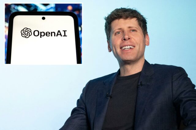 O logotipo da OpenAI é exibido em um smartphone enquanto a remuneração baseada em ações da empresa atinge níveis incomparáveis ​​por qualquer grande startup de tecnologia antes de um IPO.