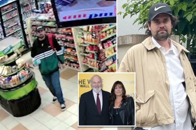 O vídeo mostra Nick Reiner comprando bebida casualmente em um posto de gasolina momentos antes de ser preso pelo assassinato dos pais
