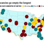 Onde os aluguéis na Califórnia ficam vagos por mais tempo?