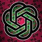 A imagem mostra uma visão por cima do ombro de uma pessoa usando um laptop exibindo a interface ChatGPT.