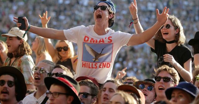 Fãs durante Splendor in the Grass 2016 em 22 de julho de 2016 em Byron Bay, Austrália.