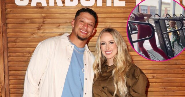 Crianças de Patrick e Brittany Mahomes caem na esteira durante o treino de férias com a mãe, mas se recuperam