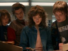 Os irmãos Duffer querem que os fãs se ‘preparem’ antes do final da série ‘Stranger Things’ Maya Hawke como Robin Buckley, Joe Keery como Steve Harrington, Natalia Dyer como Nancy Wheeler e Charlie Heaton como Jonathan Byers em