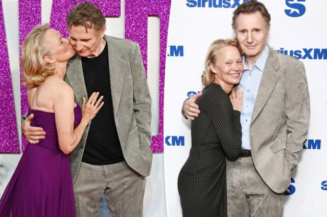 Pam Anderson detalha a 'semana íntima' com Liam Neeson - quando ele a apresentou como 'futura Sra.
