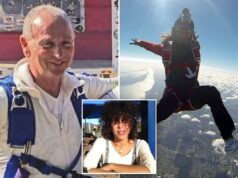 Paraquedistas mergulham para a morte após paraquedas se enroscarem no ar Paraquedistas mergulham para a morte após paraquedas se enroscarem no ar