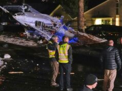 Pequeno avião cai em condomínios de New Hampshire, piloto hospitalizado Os destroços do avião estão em um bairro arborizado com equipes de emergência no local.