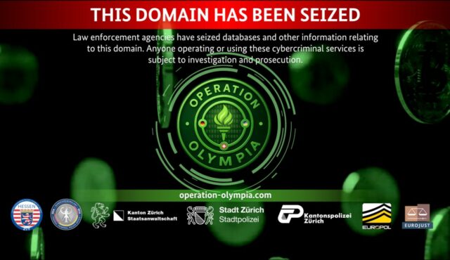 A screenshot of the seizure notice on Cryptomixer.io, which authorities allege facilitated the laundering of criminal funds.