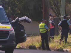 Policial preso em veículo após acidente de dois carros no oeste de Sydney O policial preso foi libertado do veículo.