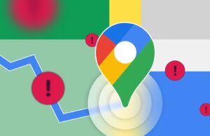 Por que parei de confiar no Google Maps no Android Auto – e no aplicativo que uso agora Uma pessoa segurando um smartphone com o logotipo do Google Maps ampliado na tela, contra um fundo de mapa estilizado com uma linha de rota de navegação azul atravessando-o.