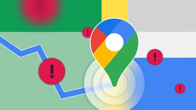 Por que parei de confiar no Google Maps no Android Uma pessoa segurando um smartphone com o logotipo do Google Maps ampliado na tela, contra um fundo de mapa estilizado com uma linha de rota de navegação azul atravessando-o.