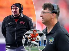 Previsão UNLV vs. Ohio, escolhas: probabilidades, melhor aposta para Scooters Coffee Frisco Bowl O quarterback do UNLV, Anthony Colandrea (10), corre para um touchdown.