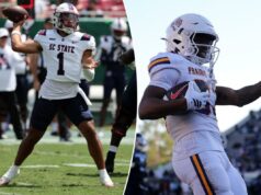 Previsão do estado da Carolina do Sul vs Prairie View A&M: probabilidades do Celebration Bowl, escolha, melhor aposta O quarterback do South Carolina State Bulldogs, William Atkins IV (1), lança a bola contra o South Florida Bulls.