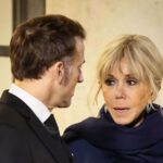 Brigitte e Emmanuel Macron no Museu Britânico em Londres no início deste ano.