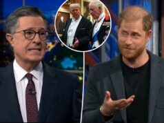 Príncipe Harry ataca Trump, incitando vaias durante esquete estranho no ‘Late Show’ com Stephen Colbert Príncipe Harry ataca Trump, incitando vaias durante esquete estranho no 'Late Show' com Stephen Colbert