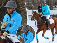 Príncipe Harry machuca a mão no Snow Polo em Aspen Príncipe Harry machuca a mão no Snow Polo em Aspen