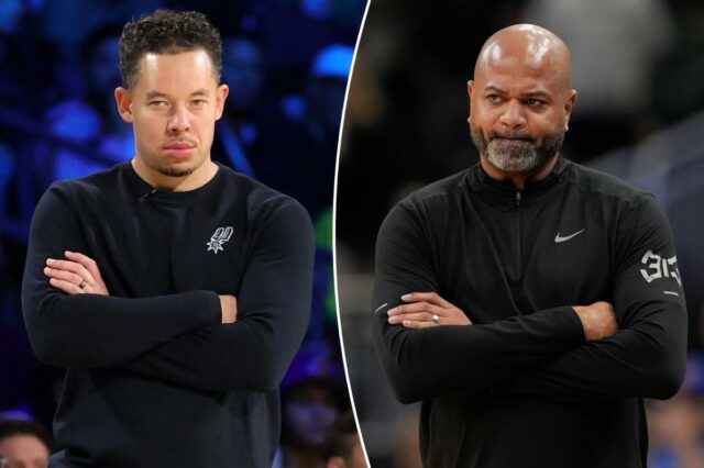 JB Bickerstaff e Cade Cunningham nº 2 do Detroit Pistons.