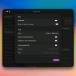 Configurações do sistema no macOS Tahoe, mostrando os aplicativos com permissão para acessar a barra de menus.