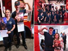 Quente! Quente! Quente! As estrelas dos novos calendários do FDNY são só sorrisos – e músculos – no encontro e saudação dos fãs Quente! Quente! Quente! As estrelas dos novos calendários do FDNY são só sorrisos - e músculos - no encontro e saudação dos fãs