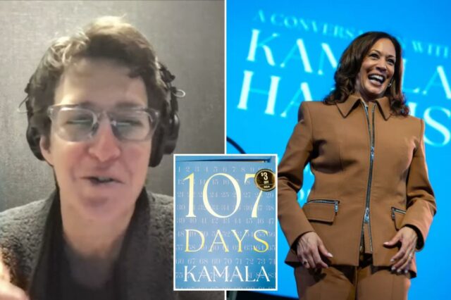 Rachel Maddow lamenta não ter pressionado mais Kamala Harris durante Rachel Maddow lamenta não ter pressionado mais Kamala Harris durante entrevista sobre o livro de memórias de '107 Dias'